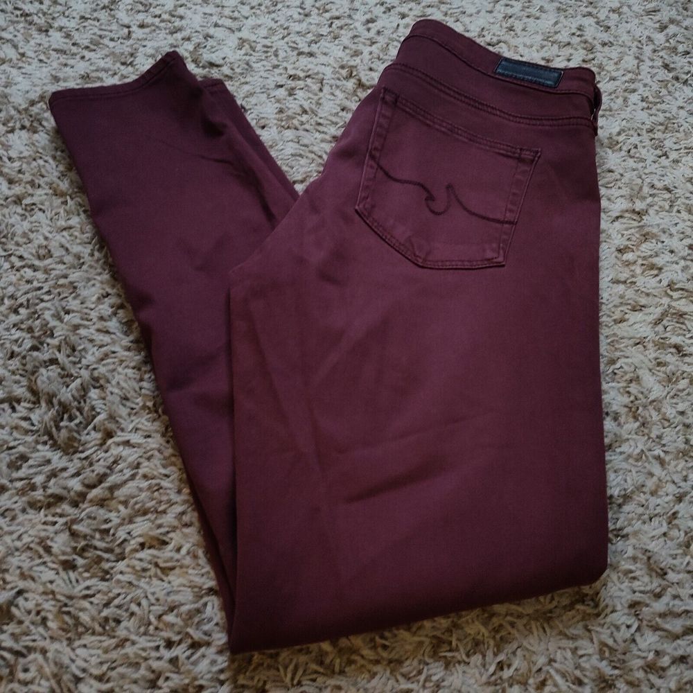 Anthropologie Maroon Women Sz 29A Mid Rise Super Skinny Ankle Jeans